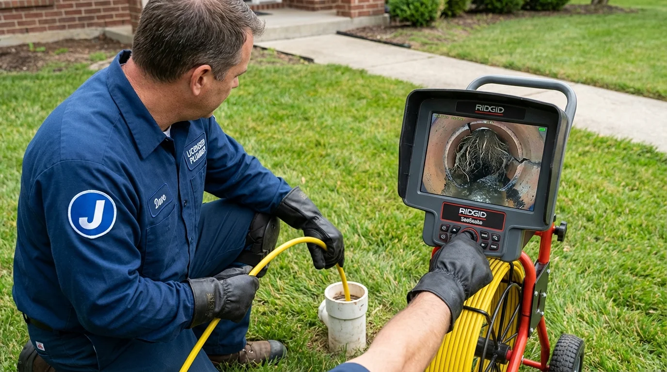 Sewer camera inspection being performed by Johns Plumbing LLC in Kenvil
